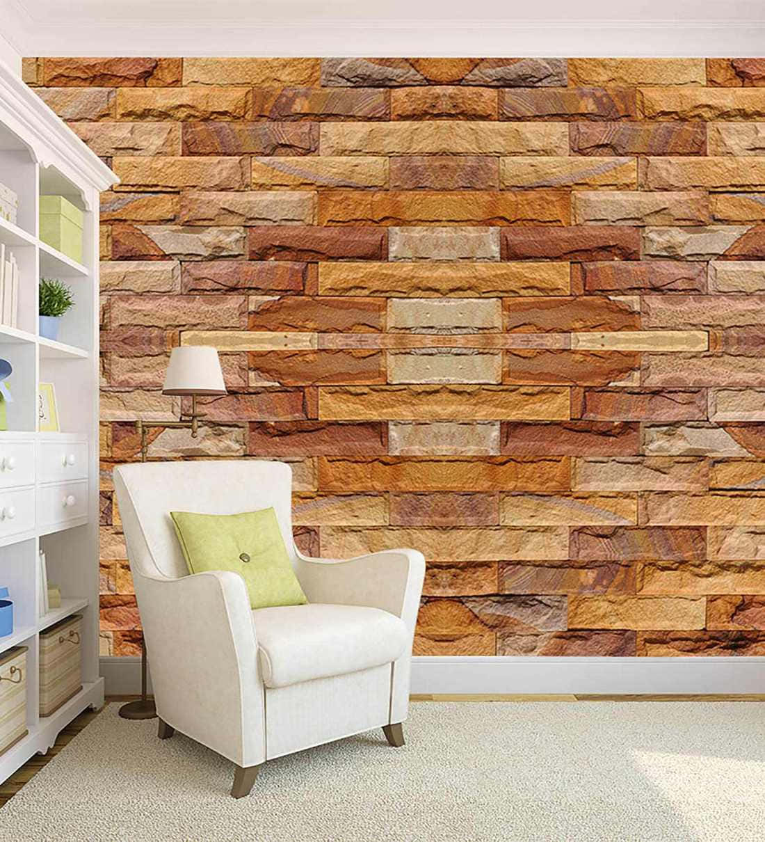 Classic Brown Brick Wall Wallpaper