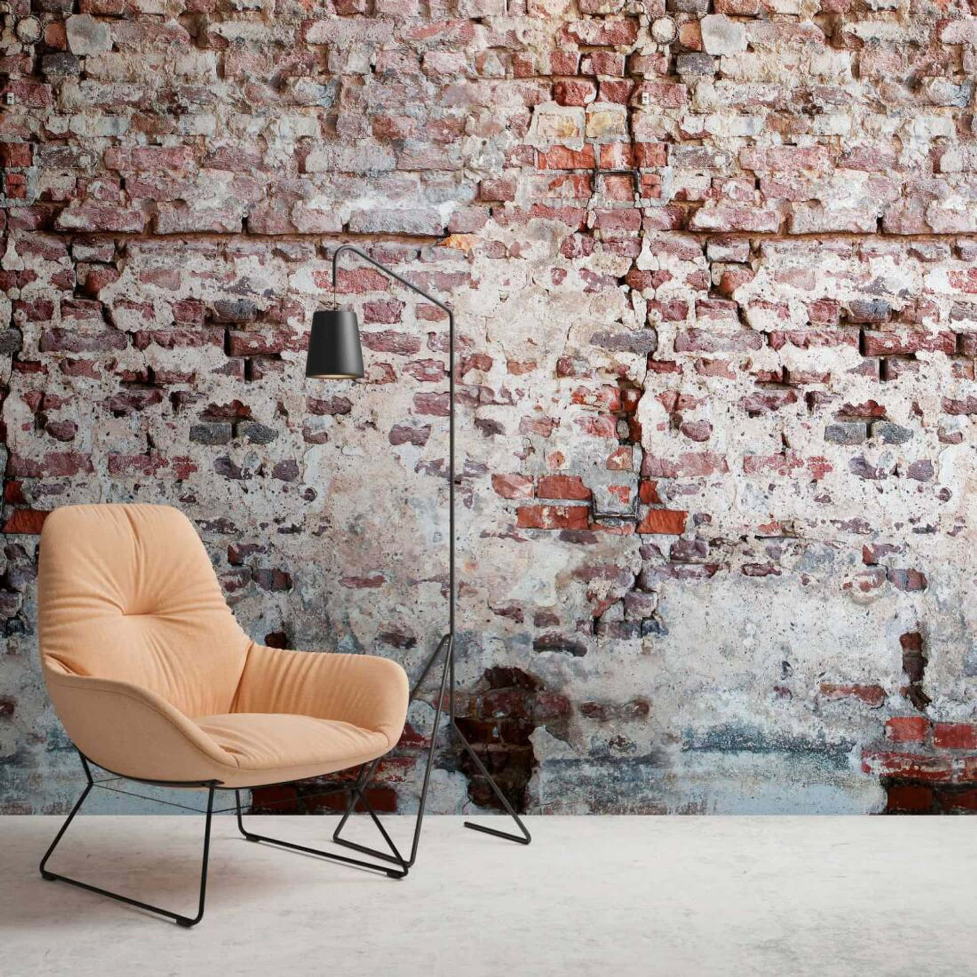 Elegant Brown Brick Wall Texture Wallpaper