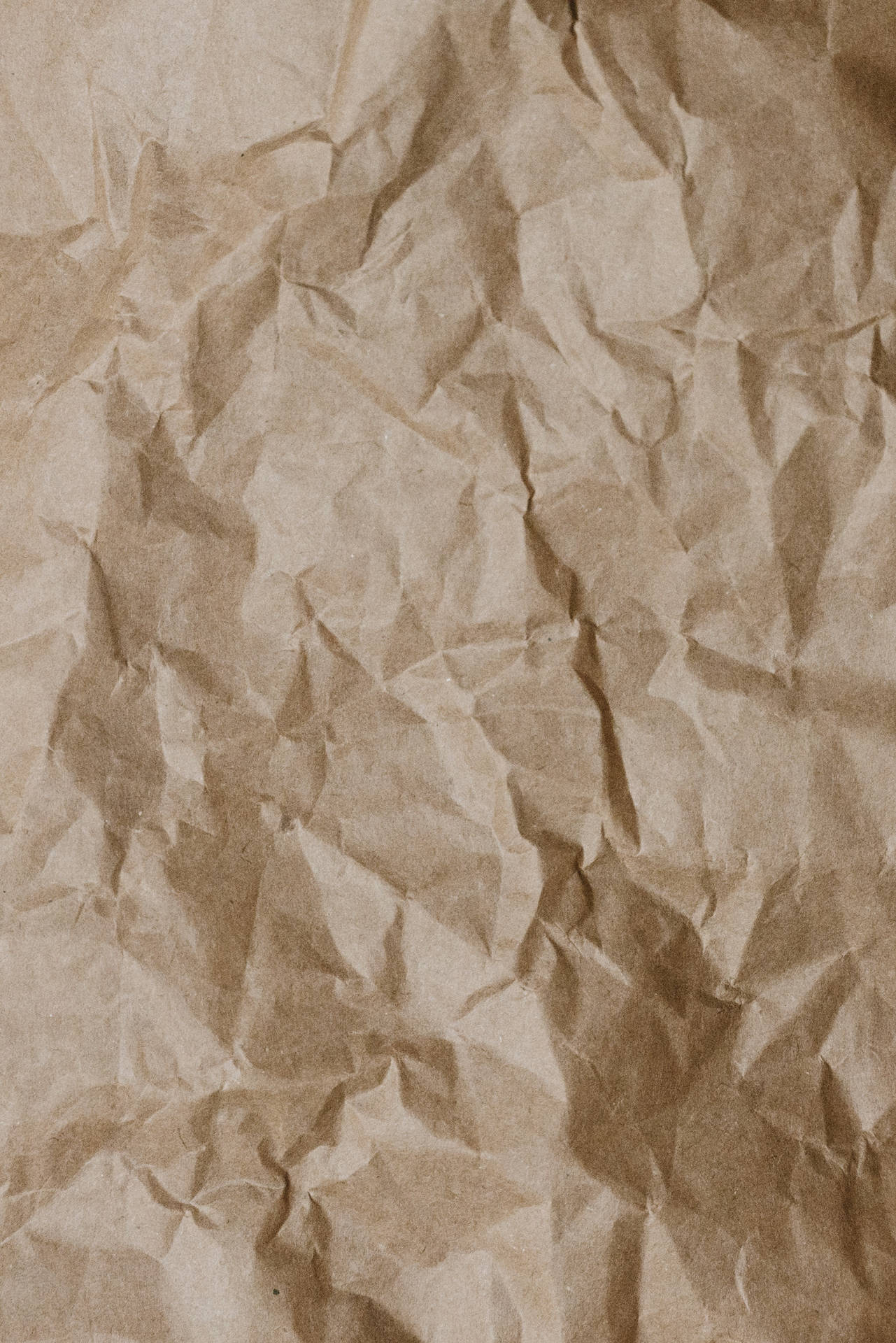 Brown Cardboard Crumpled Paper Background