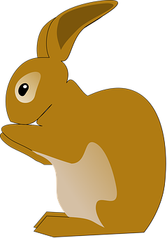Brown Cartoon Bunny Graphic PNG
