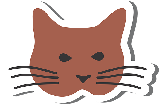 Brown Cat Graphic Sticker PNG