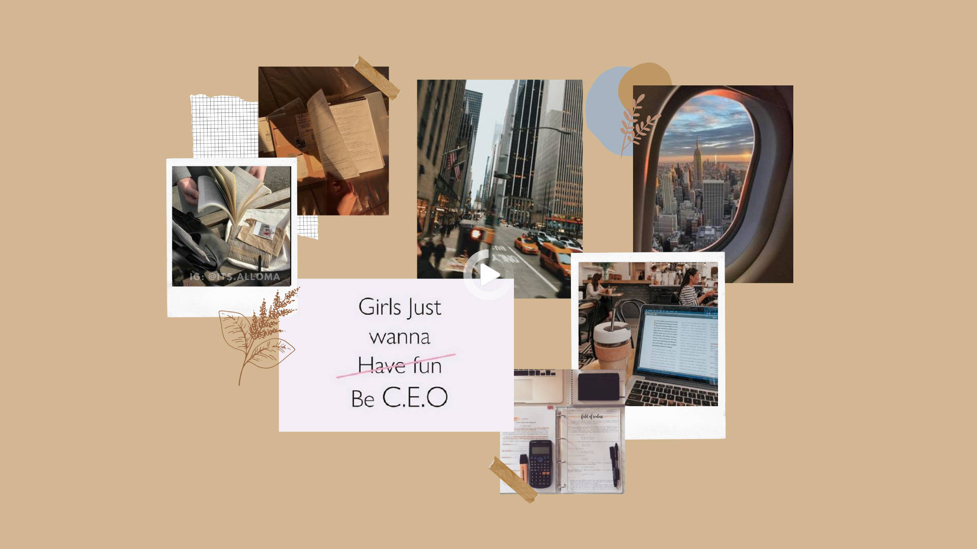 Brown Ceo Study Aesthetic Background Wallpaper