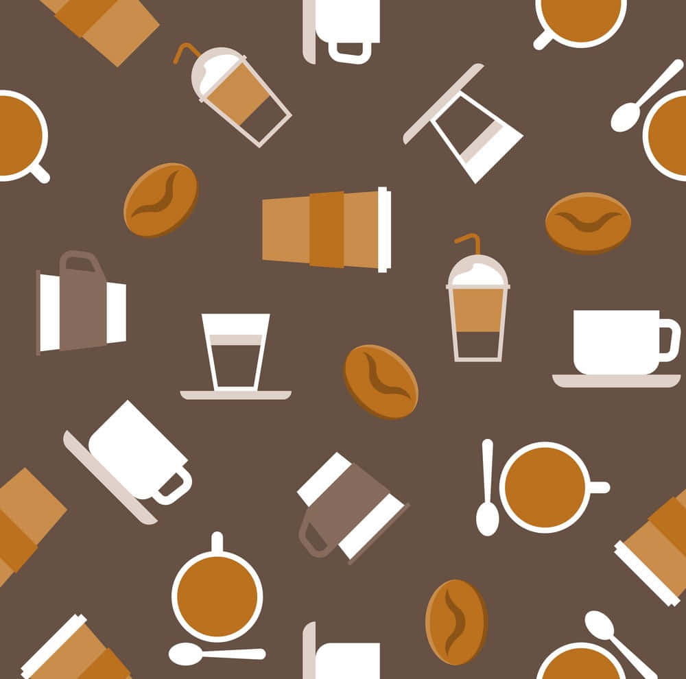 A steaming cup of brown coffee on a wooden table Wallpaper