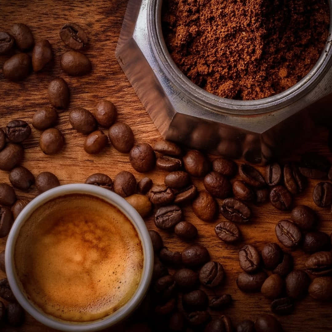 Aesthetic Brown Coffee Photography Wallpaper