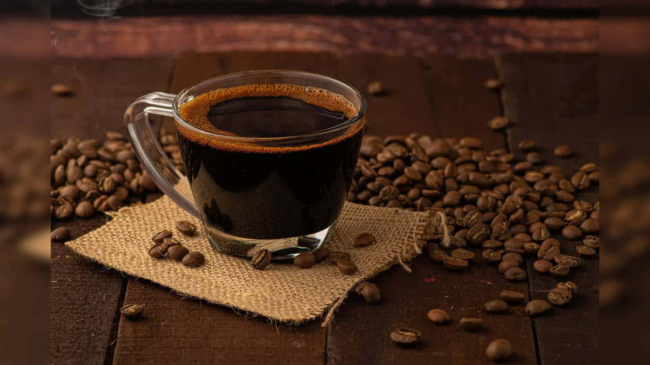 Aromatic Brown Coffee with Beans Wallpaper