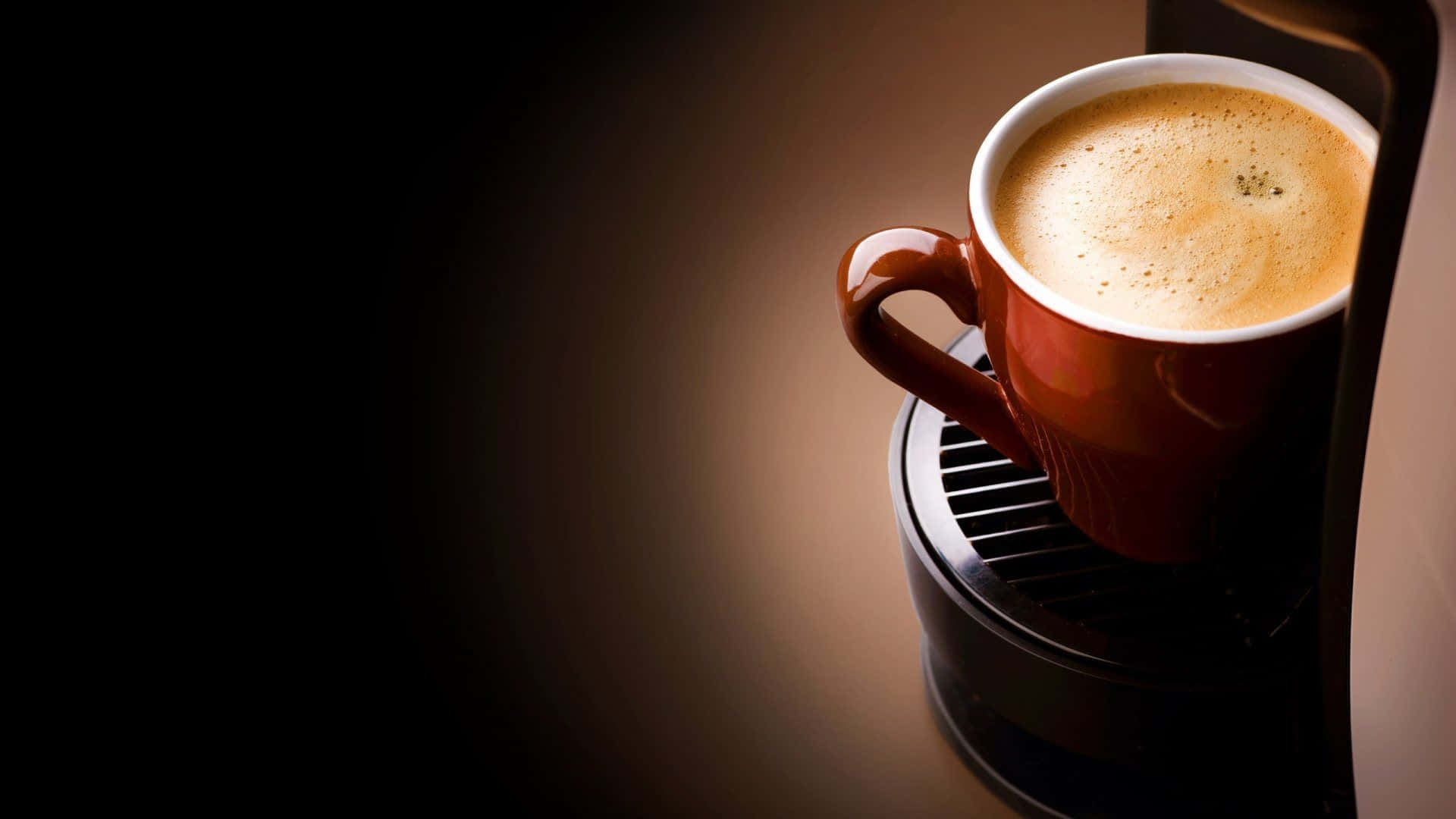 Aromatic Brown Coffee in a White Cup Wallpaper