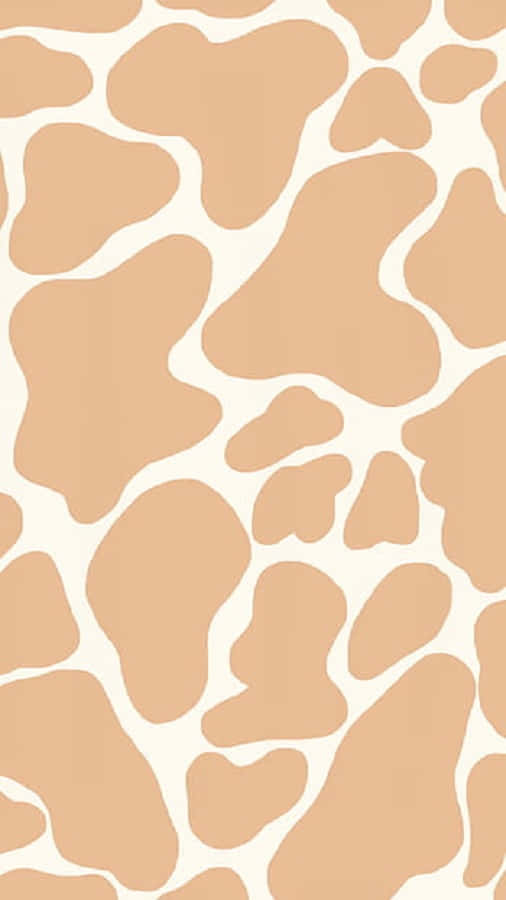 Close-up of Brown Cow Print Pattern Wallpaper