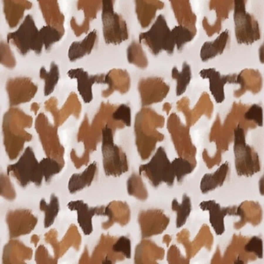 Stylish Brown Cow Print Pattern Wallpaper
