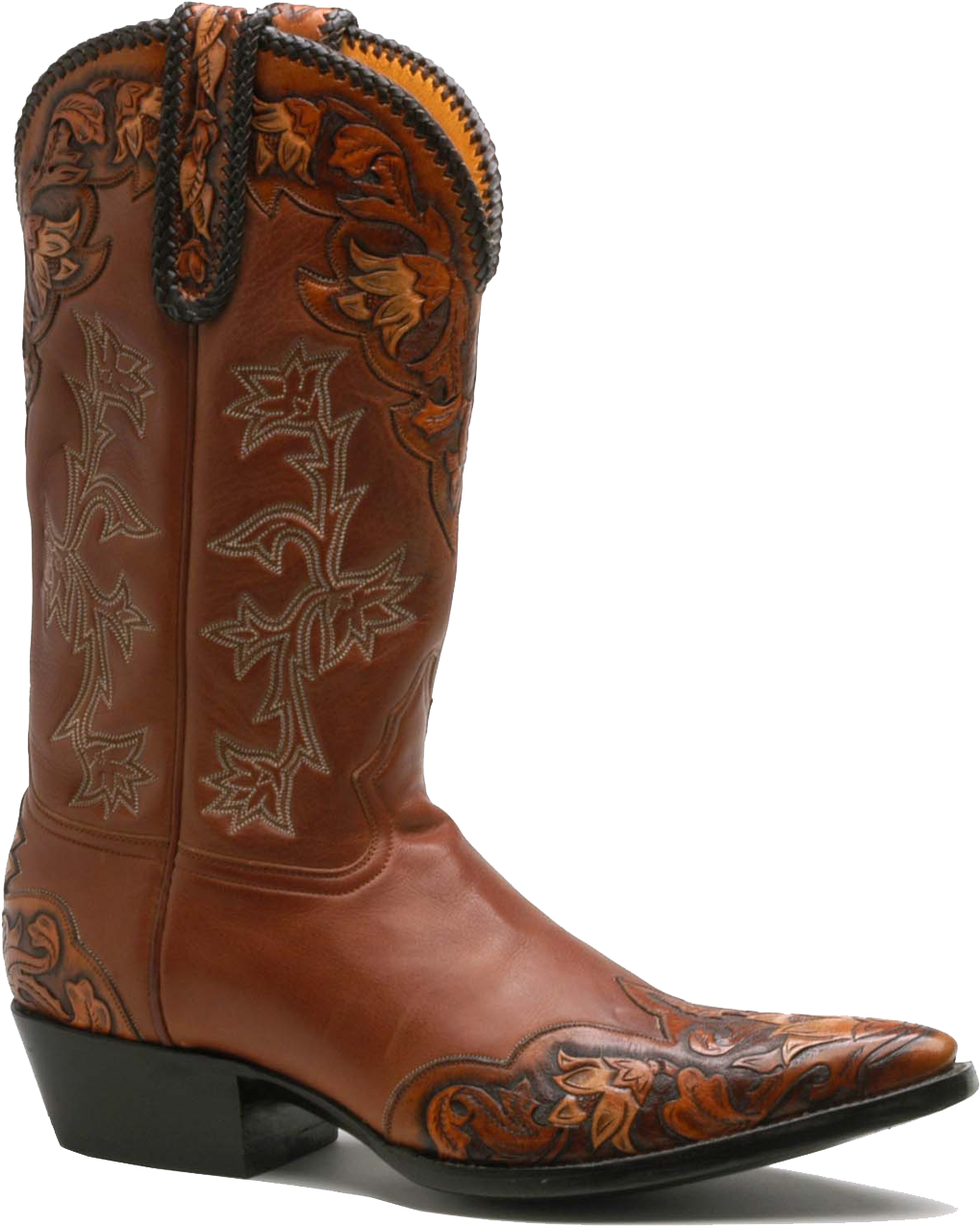 Brown Cowboy Boot Embroidery PNG