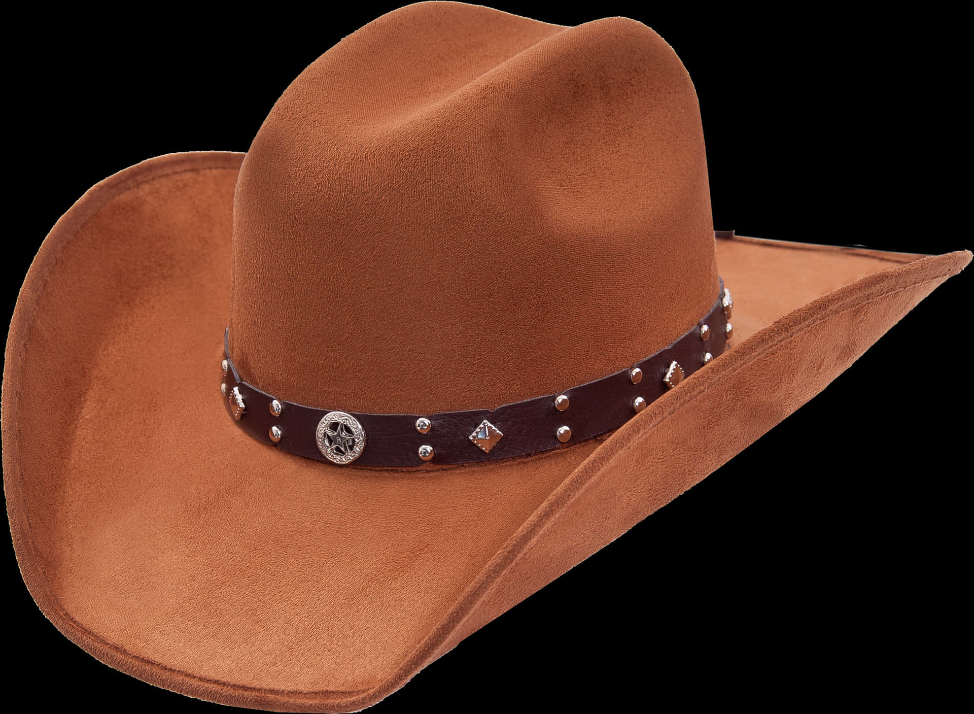 Brown Cowboy Hatwith Concho Band PNG