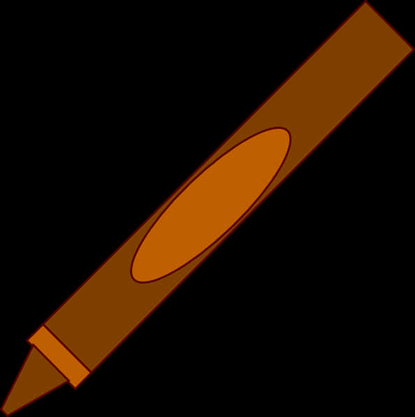 Brown Crayon Cartoon Illustration PNG