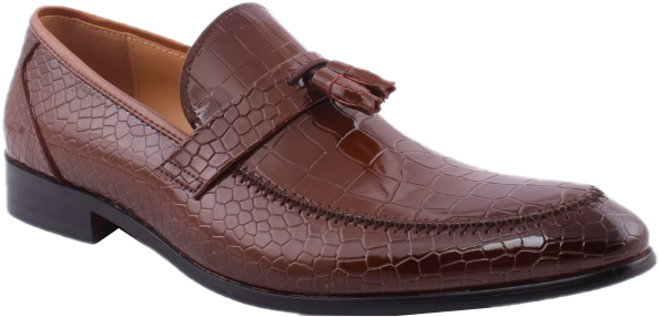 Download Brown Crocodile Pattern Loafer Men Shoe | Wallpapers.com