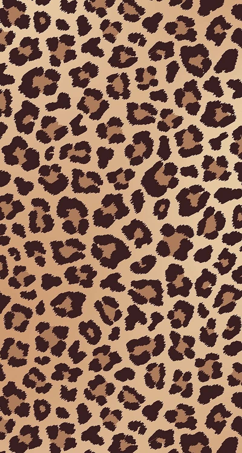 Brown Cute Cheetah Print Pattern Wallpaper