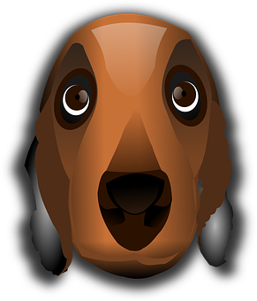 Brown Dog Face Illustration PNG