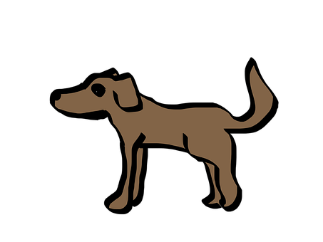 Brown Dog Silhouetteon Black Background PNG