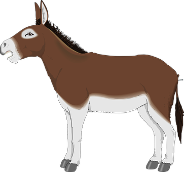Brown Donkey Illustration PNG