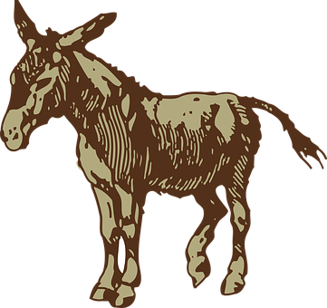 Brown Donkey Illustration PNG