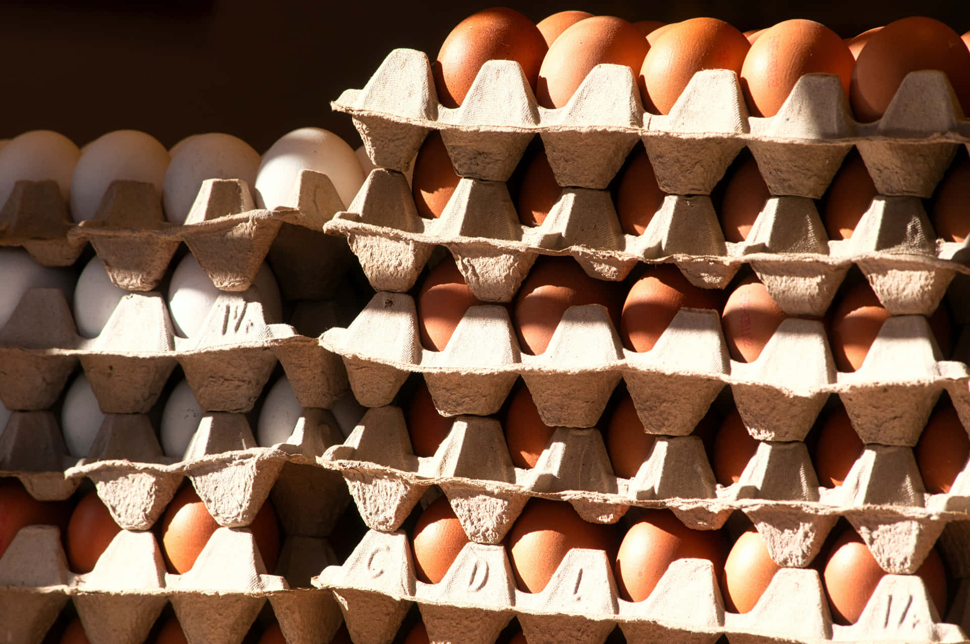 A Close-Up of Brown Eggs in a Carton Wallpaper