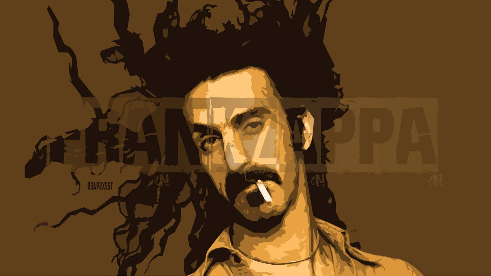 Brown Frank Zappa Redigeret Skrivebords Baggrund Wallpaper