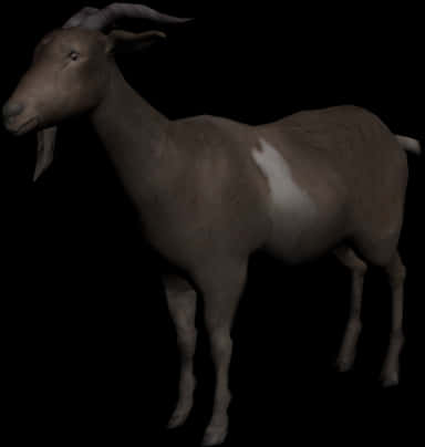 Brown Goat Dark Background PNG