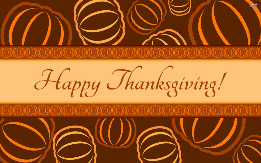 Brown Happy Thanksgiving Day Pumpkin Wallpaper