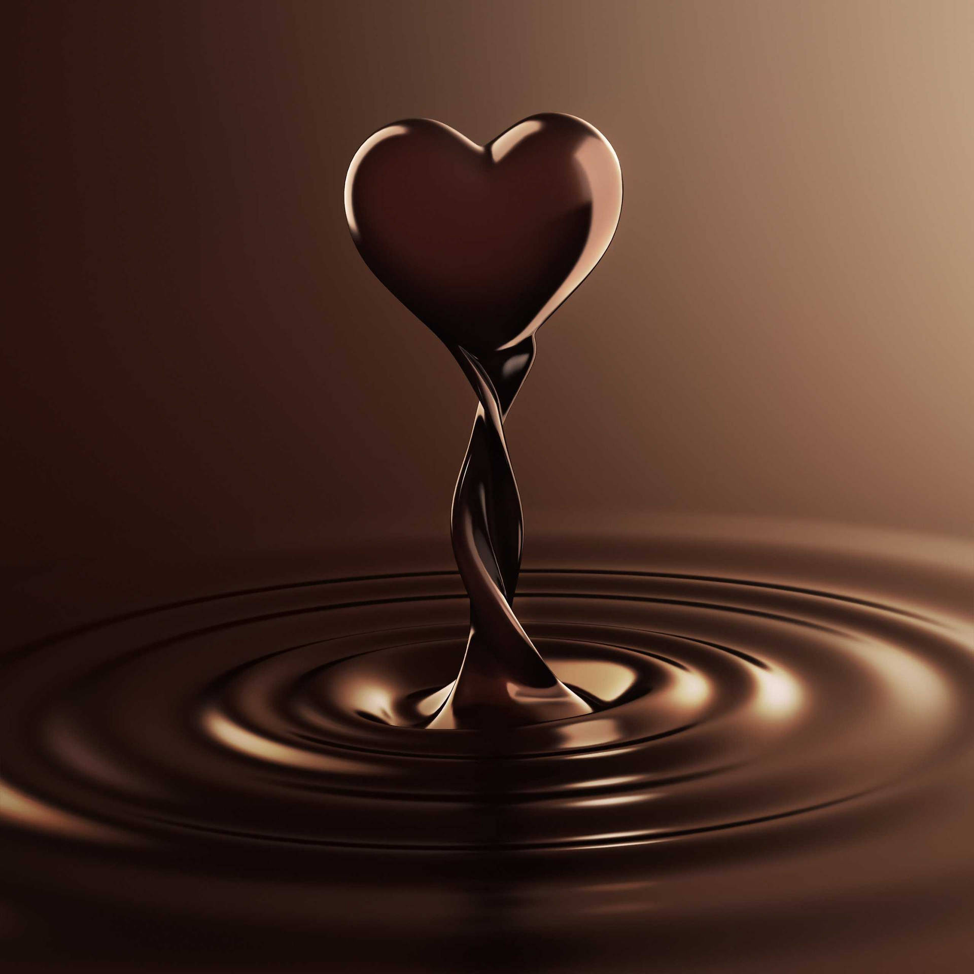 Brown Heart Aesthetic Droplet Wallpaper