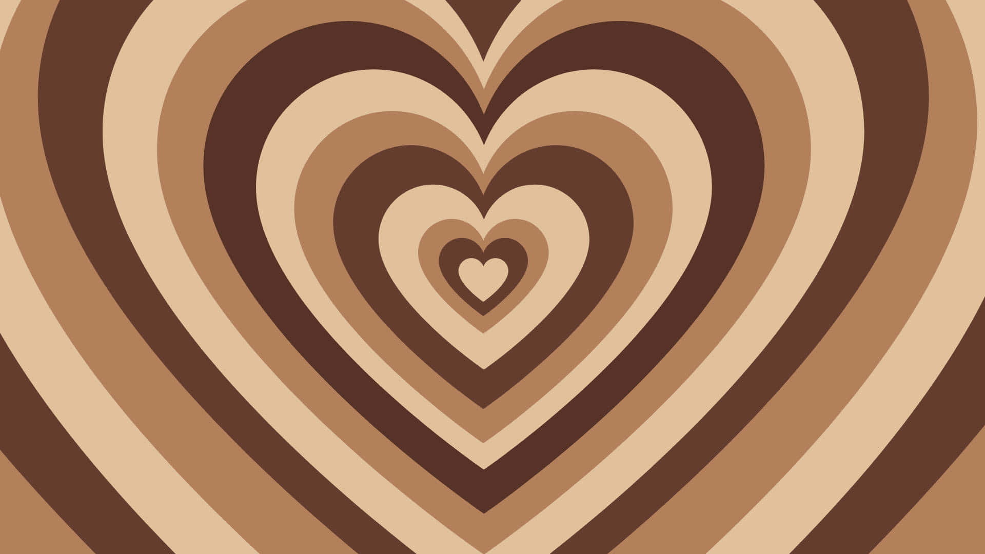 Brown Heart Pattern_ Aesthetic Desktop Background Wallpaper