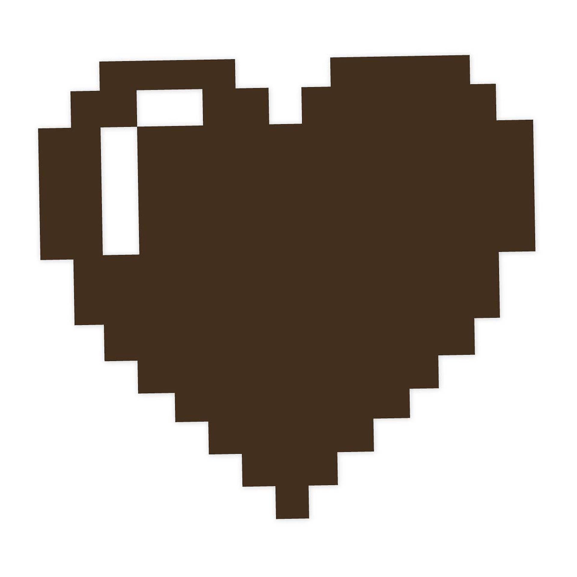 Brown Heart Pixel Art Wallpaper