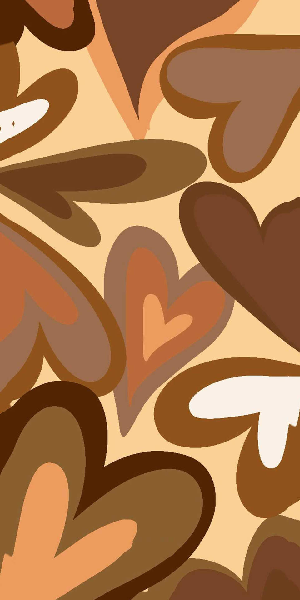 Brown Hearts Artwork Wallpaper