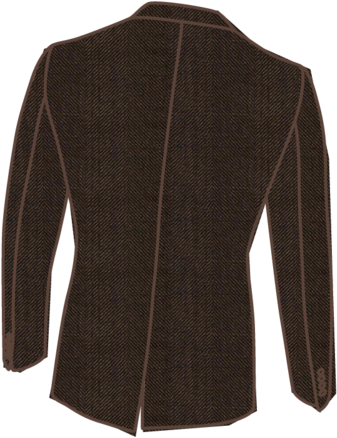 Brown Herringbone Blazer Back View PNG