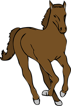 Brown Horse Illustration PNG