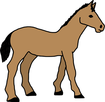 Brown Horse Silhouette Graphic PNG