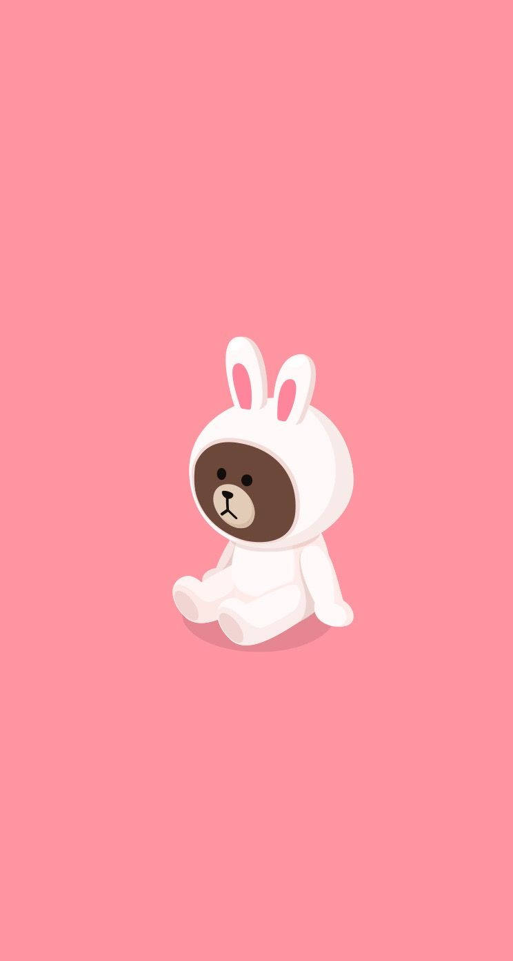 Brown In Cony's Costume Line Friends Background