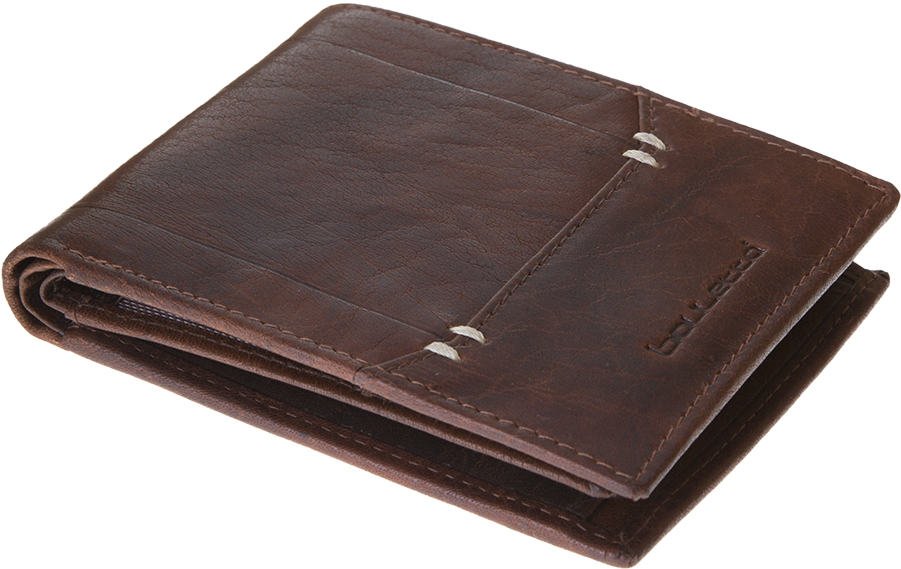 Brown Leather Bifold Wallet PNG