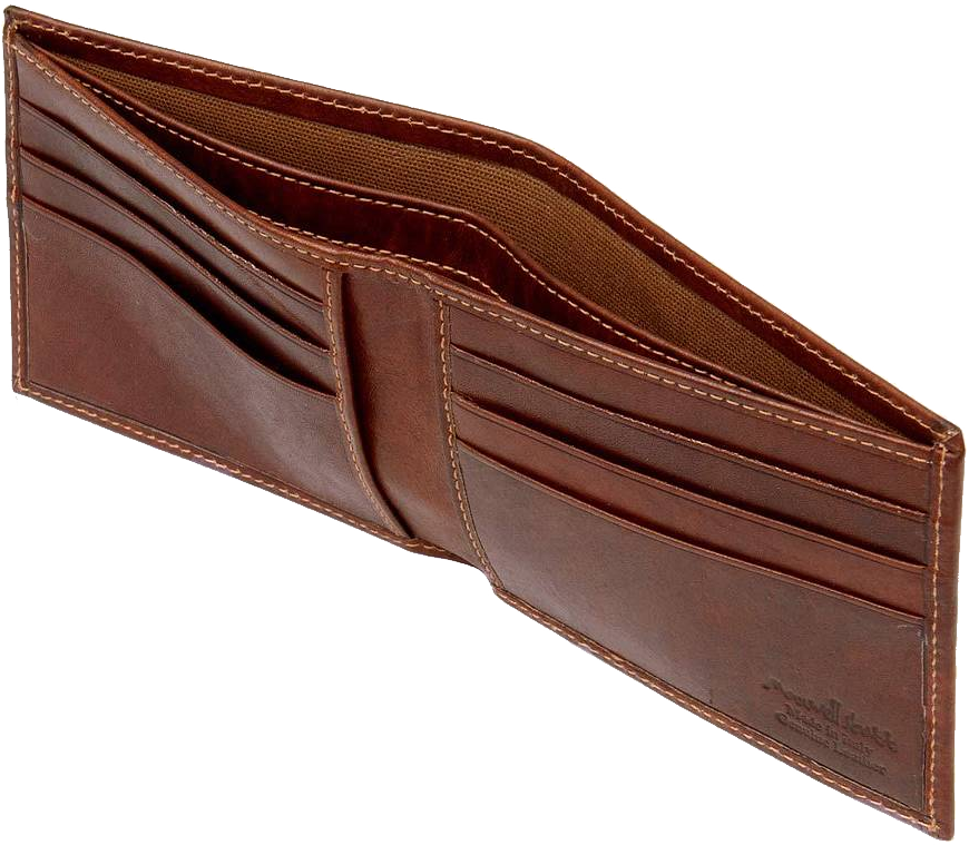 Brown Leather Bifold Wallet PNG