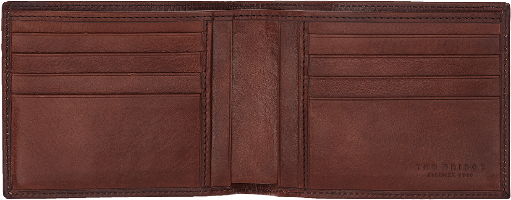 Brown Leather Bifold Wallet PNG