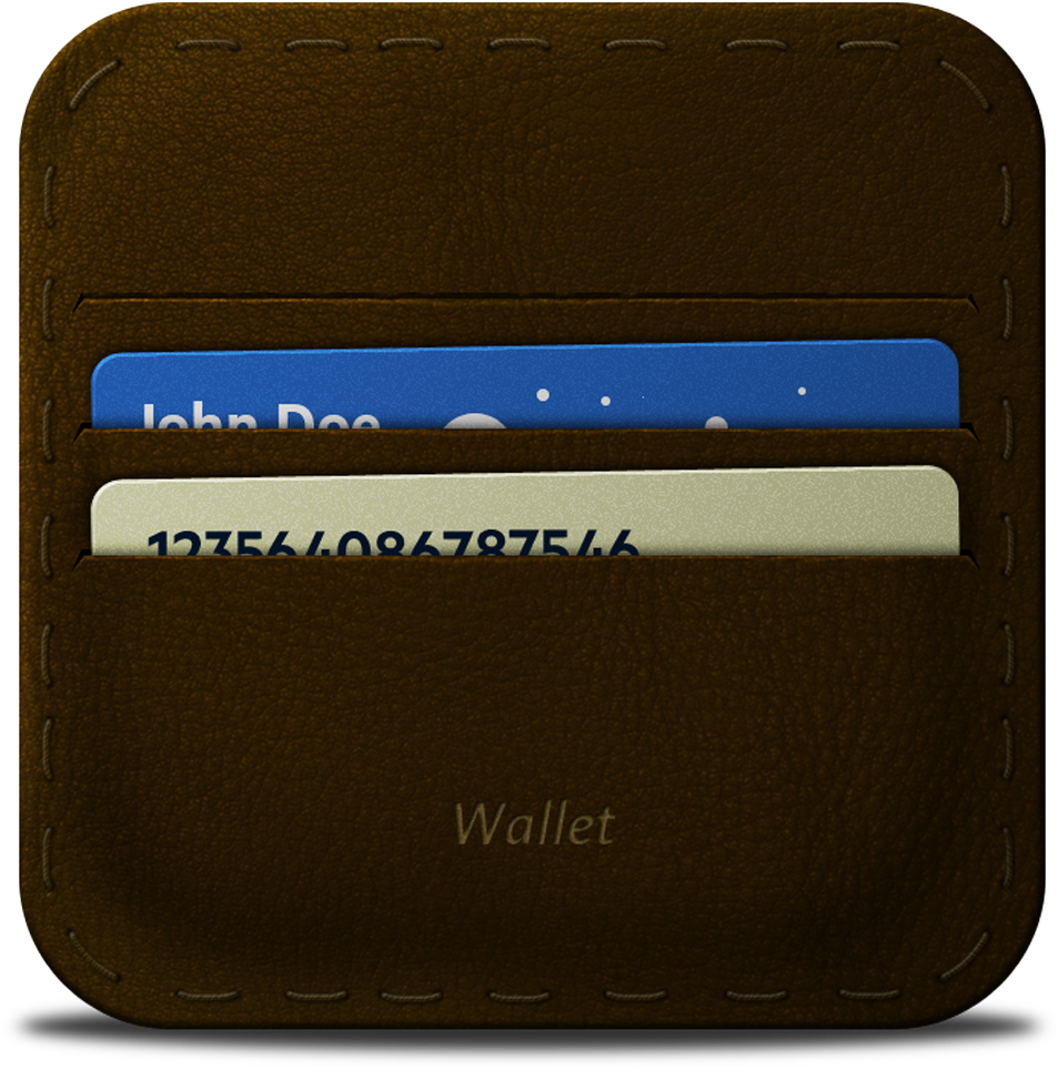 Brown Leather Card Holder Wallet PNG