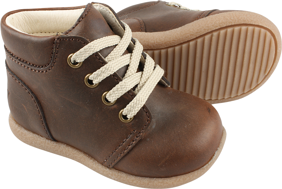 Download Brown Leather Child Shoe With Laces | Wallpapers.com