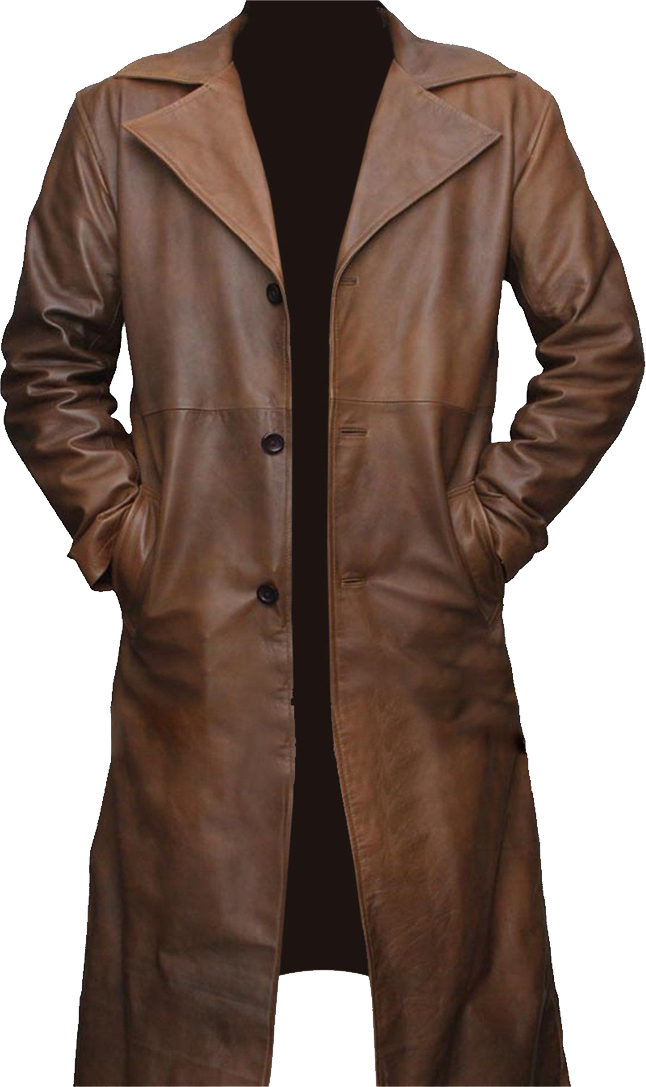 Brown Leather Coat Transparent Background PNG