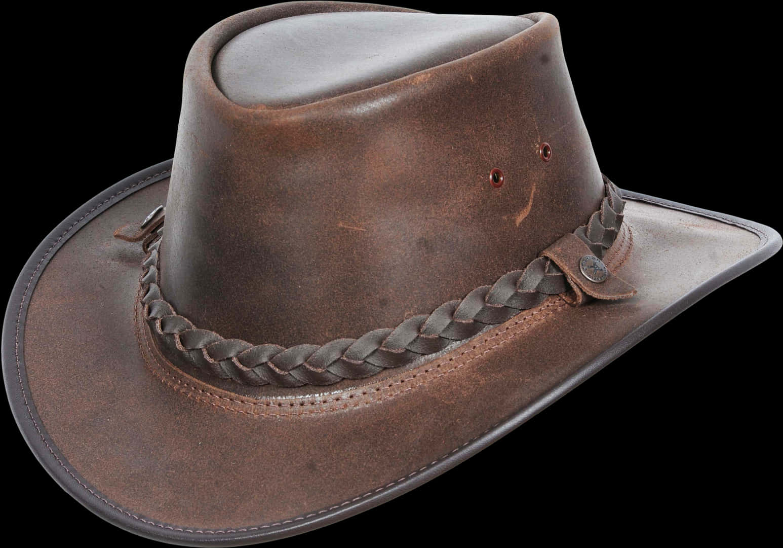 Brown Leather Cowboy Hat PNG