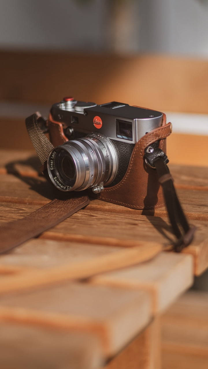 Brown Leather Dslr Camera Wallpaper