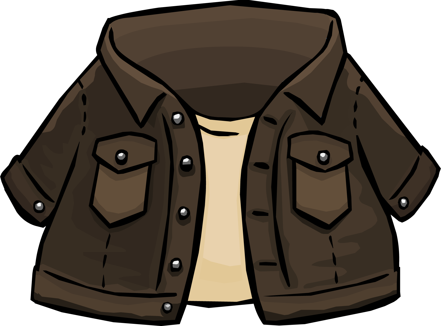 Brown Leather Jacket Illustration PNG