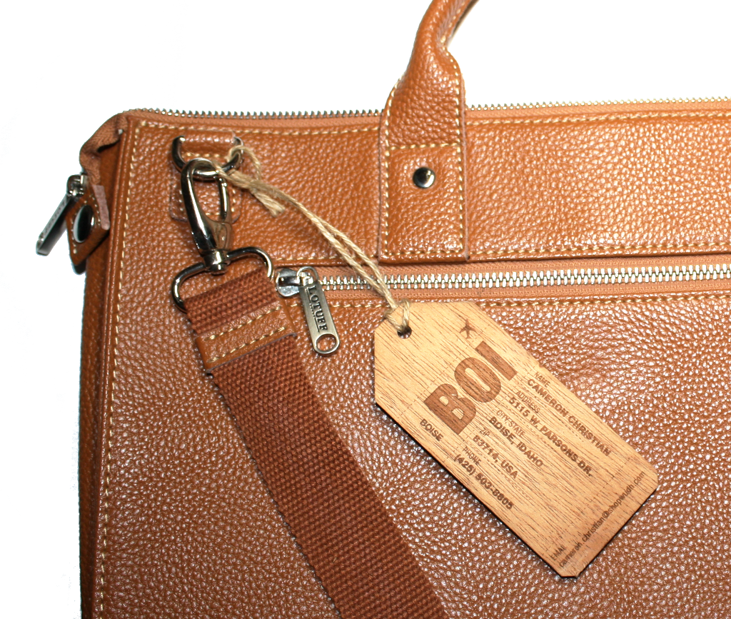 Brown Leather Luggage Detail PNG