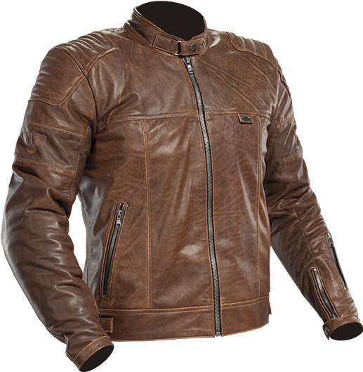 Brown Leather Motorcycle Jacket PNG