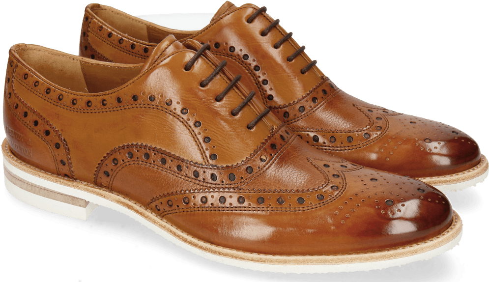 Brown Leather Oxford Brogue Shoes PNG