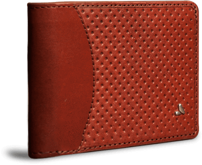 Brown Leather Perforated Wallet PNG