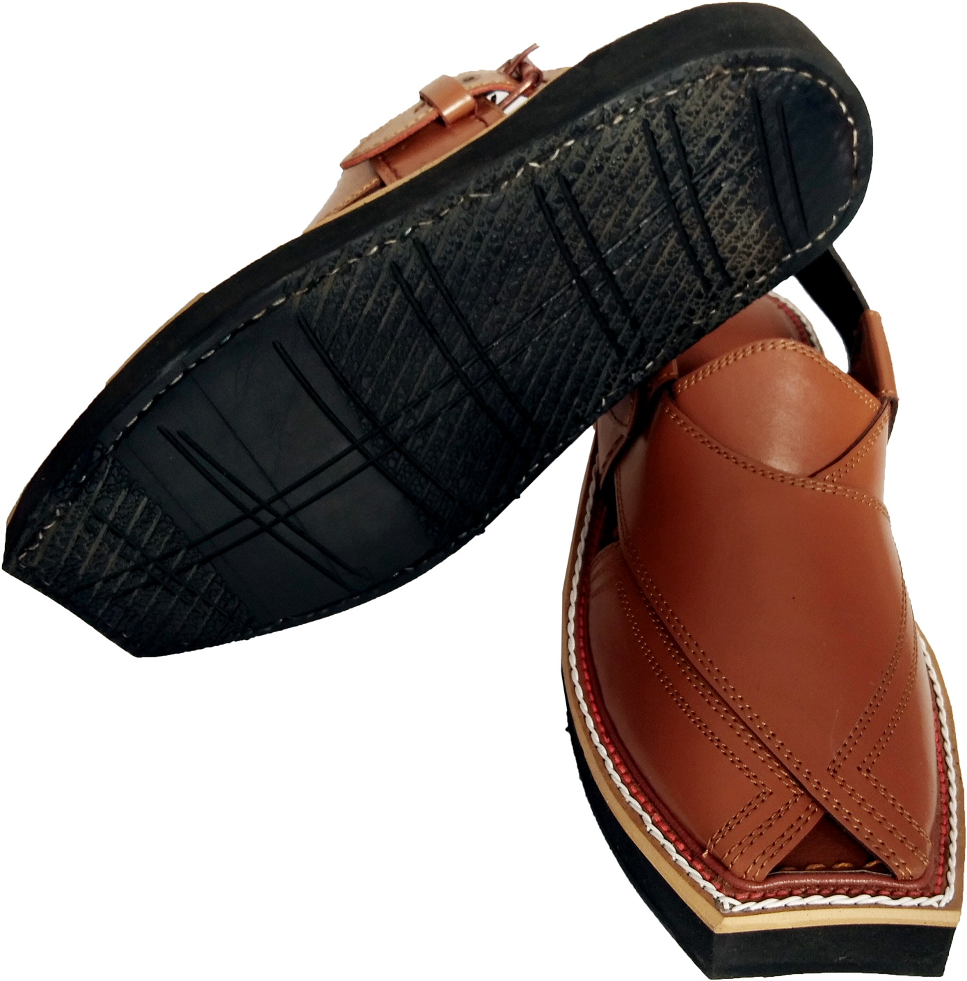 Brown Leather Sandal Isolated PNG