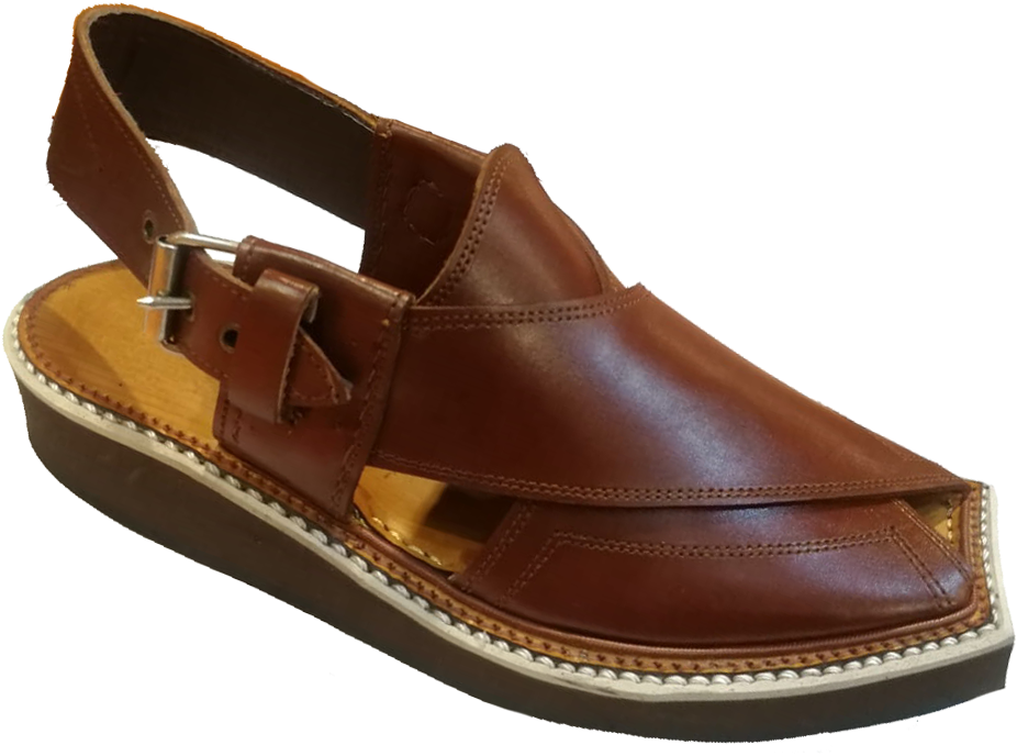 Brown Leather Sandal Product Image PNG
