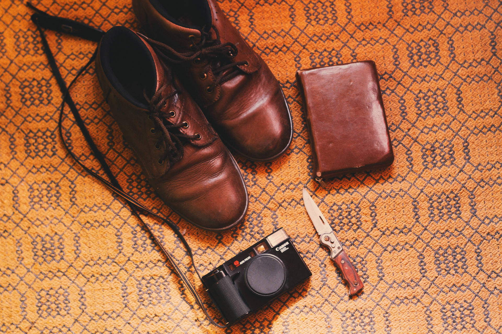 Classy Brown Leather Shoes Wallpaper