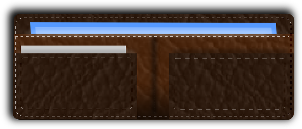 Brown Leather Wallet Open Empty PNG